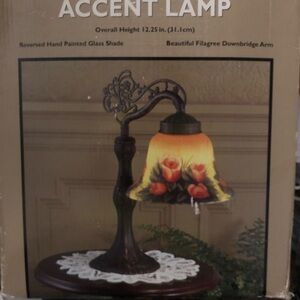 BrandNew Elegant Downbridge Accent Table Lamp Hand-Painted Stained Tiffany glass